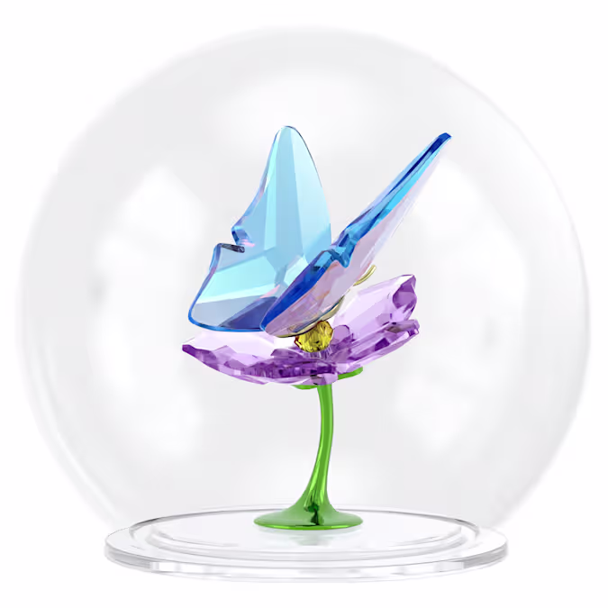 Idyllia Glass Ball Butterfly and Flower